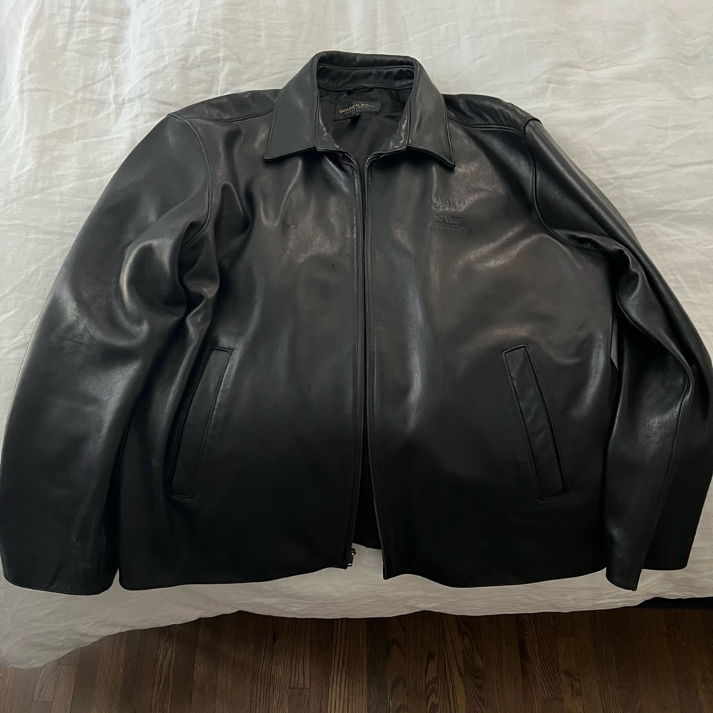 Authentic Golden Bear Sportswear Black Leather Jacket